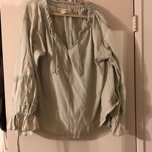 New without tag FREE PEOPLE PRAIRIE DENIM BLOUSE🤠